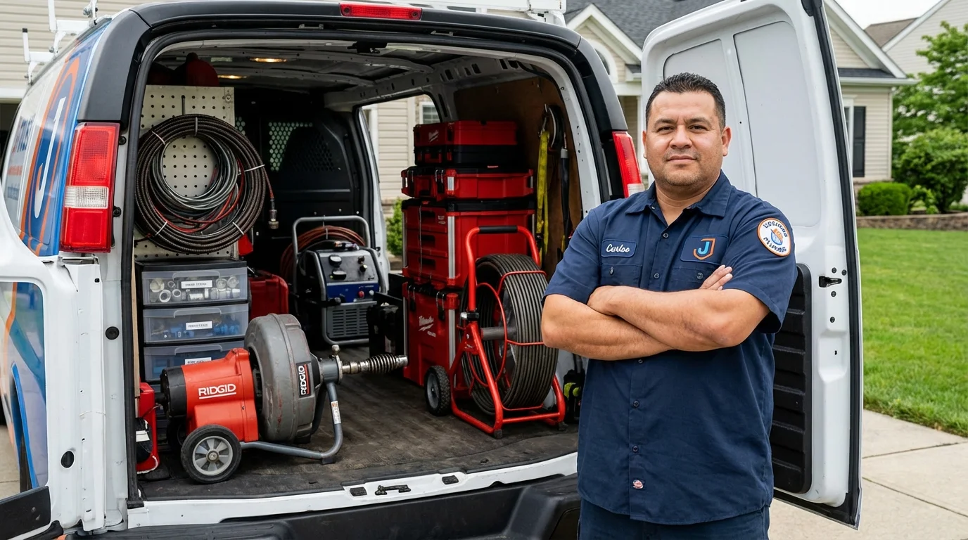 Professional drain cleaning equipment and Johns Plumbing LLC plumber in Tahlequah